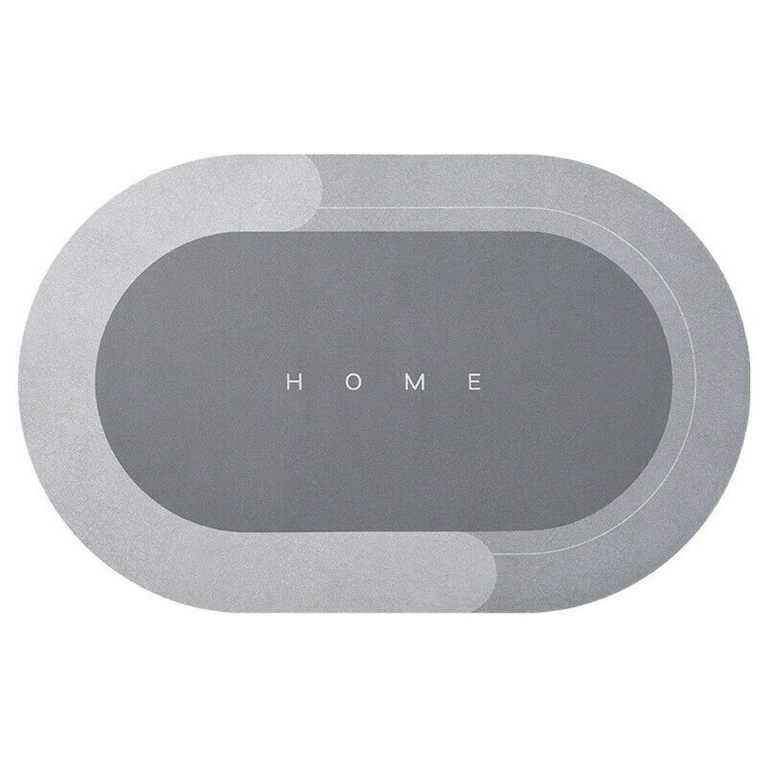 Absorbent, quick-drying bath mat.  Non-slip oval design for a safe, elegant bathroom.