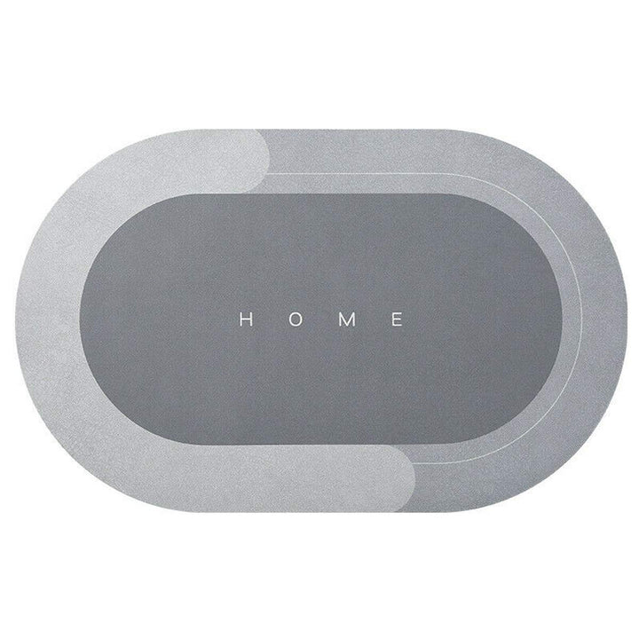 Absorbent, quick-drying bath mat.  Non-slip oval design for a safe, elegant bathroom.