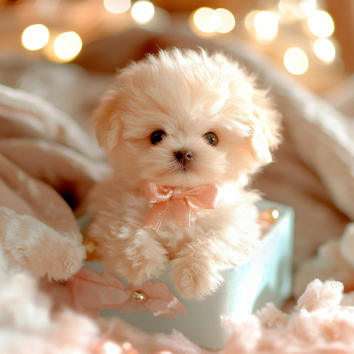 Adorable chiot en peluche réaliste, doux et câlin. Jouet enfant idéal.