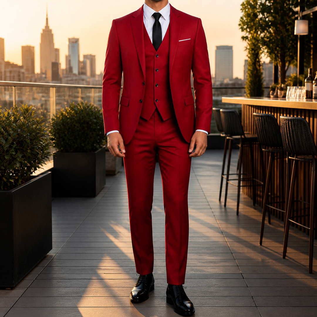 Invité de mariage en costume homme 3 pièces élégant et moderne.