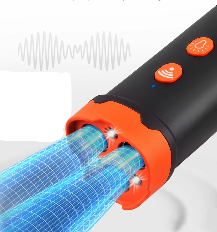 Appareil dressage chien: ultrasons & LED.  Solution douce anti-aboiement, portée 15m.