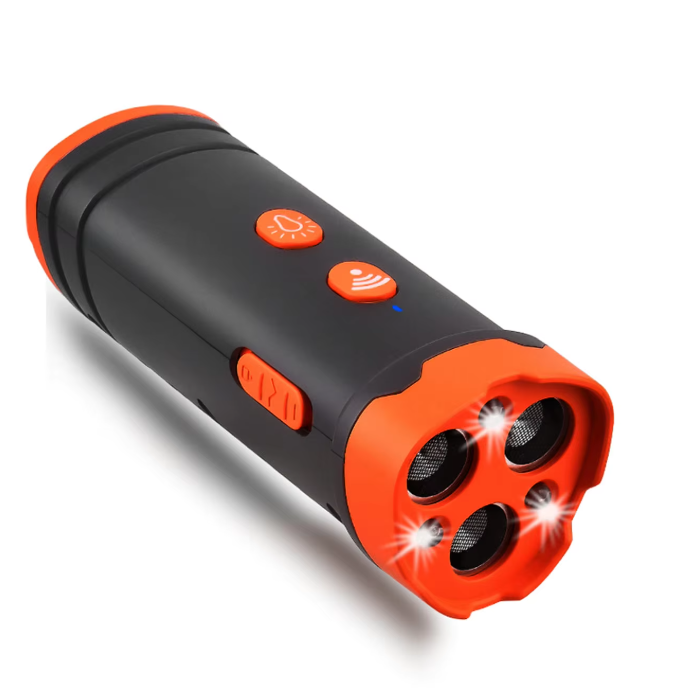 Appareil dressage chien: ultrasons & LED.  Solution douce anti-aboiement, portée 15m.