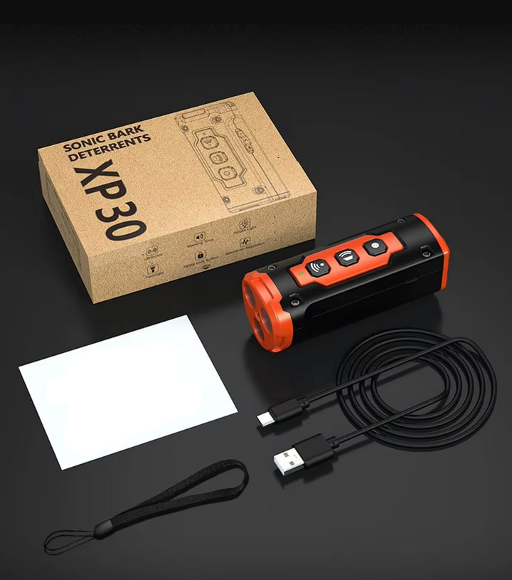 Appareil dressage chien: ultrasons & LED.  Solution douce anti-aboiement, portée 15m.