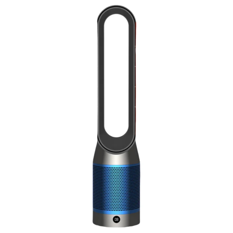 Appareil multifonction 4-en-1 élégant, noir, purificateur d'air, chauffage et refroidisseur, idéal pour maison moderne.