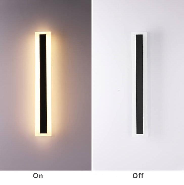 Applique d'extérieur LED moderne, design minimaliste, illumine la façade avec une lumière douce et un style linéaire élégant.