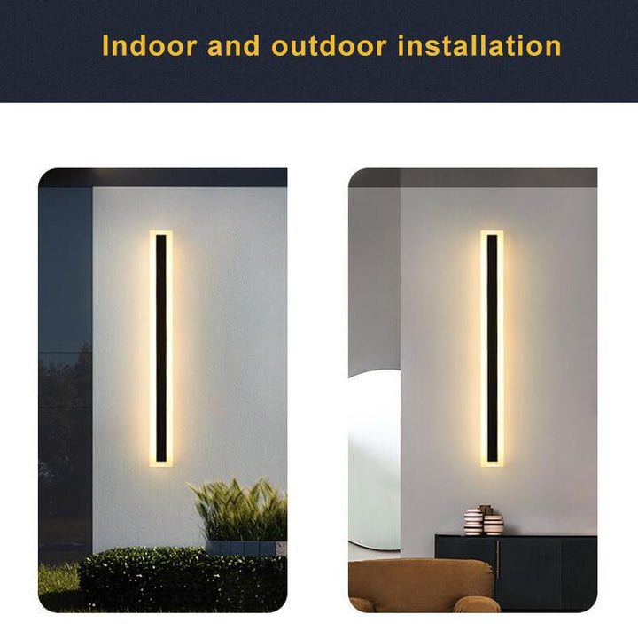 Applique d'extérieur LED moderne, design minimaliste, illumine la façade avec une lumière douce et un style linéaire élégant.