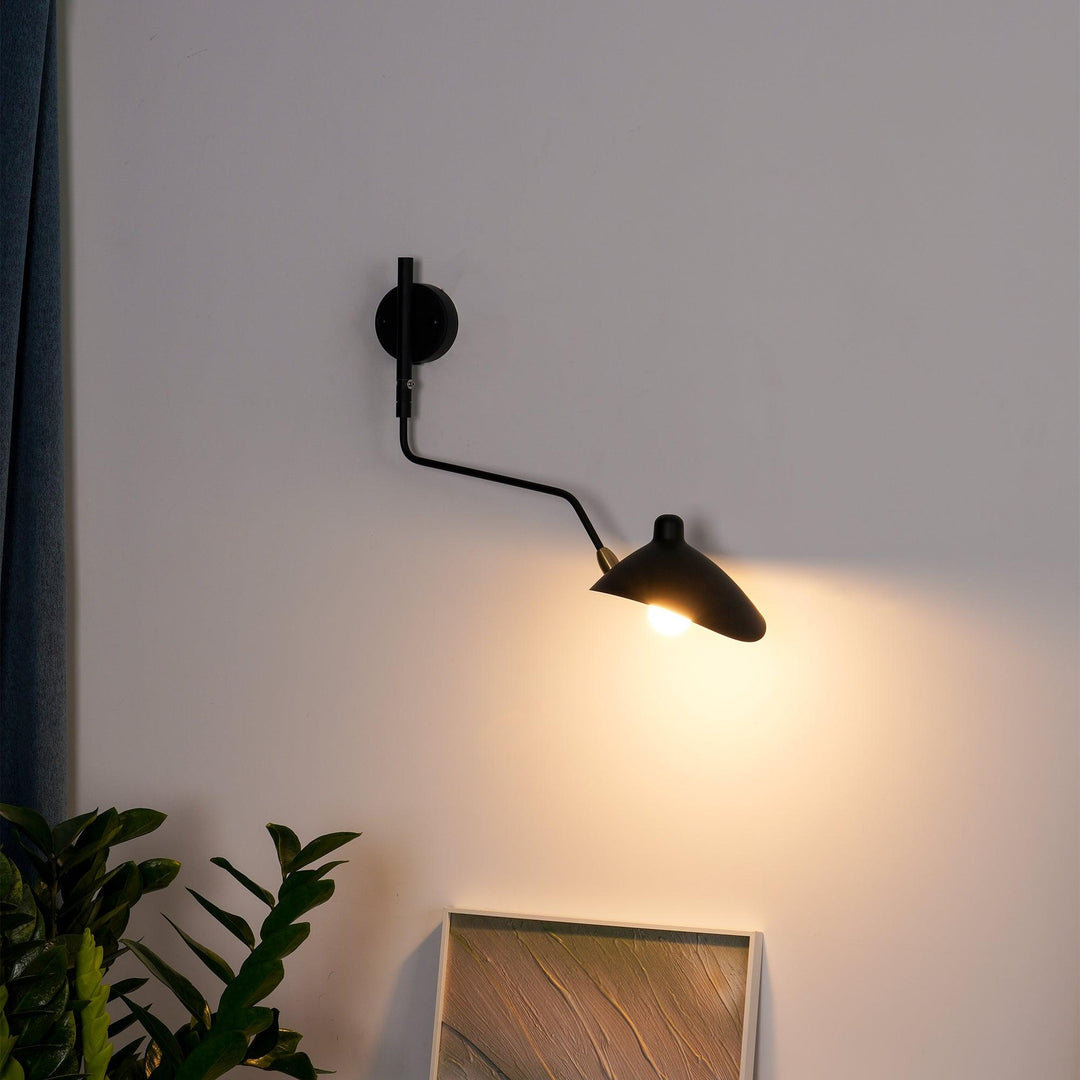 Applique murale design, bras mobiles, lumière dirigeable.  Idéale salon, chambre. Métal, LED.