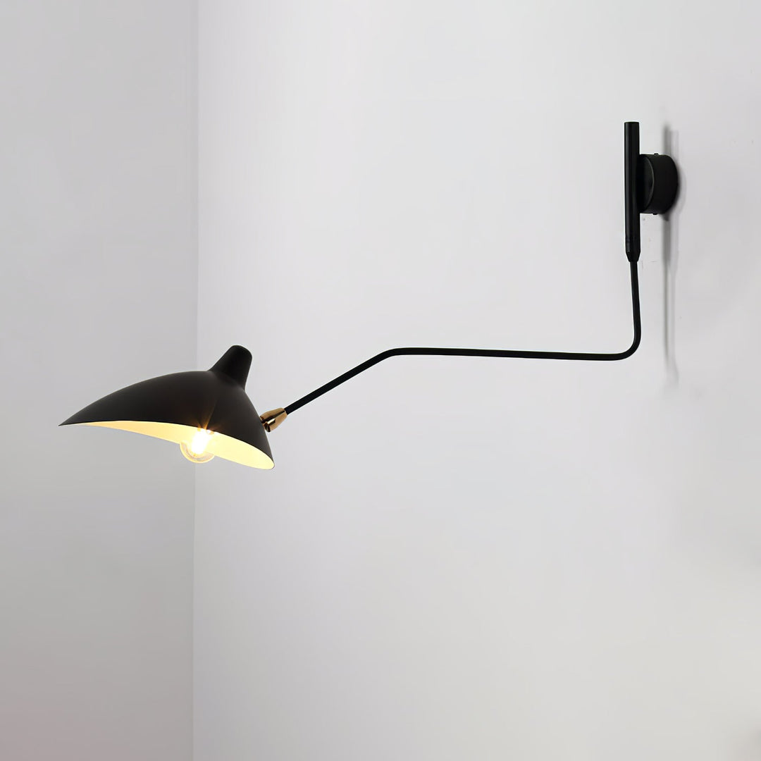 Applique murale design, bras mobiles, lumière dirigeable.  Idéale salon, chambre. Métal, LED.