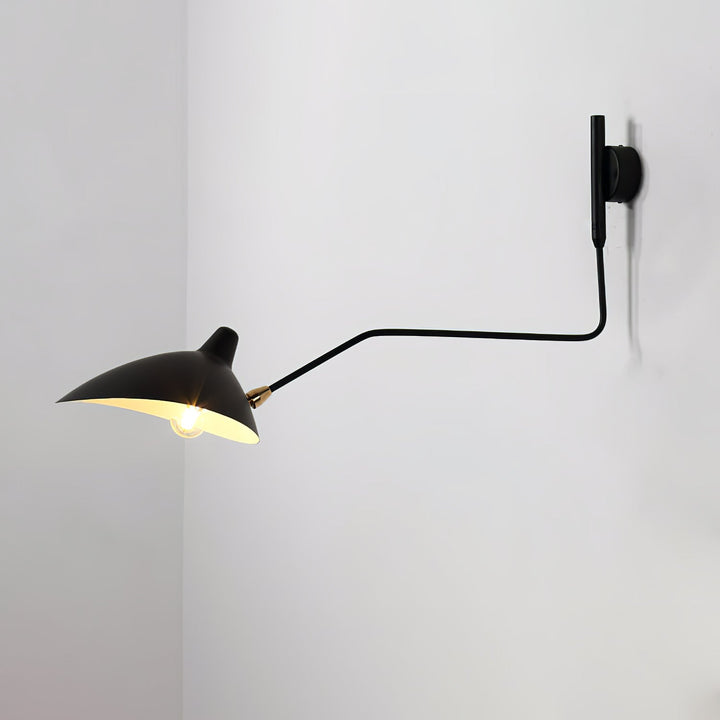 Applique murale design, bras mobiles, lumière dirigeable.  Idéale salon, chambre. Métal, LED.
