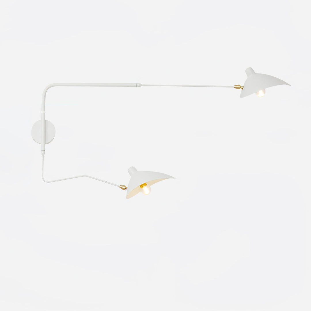 Applique murale design, bras mobiles, lumière dirigeable.  Idéale salon, chambre. Métal, LED.
