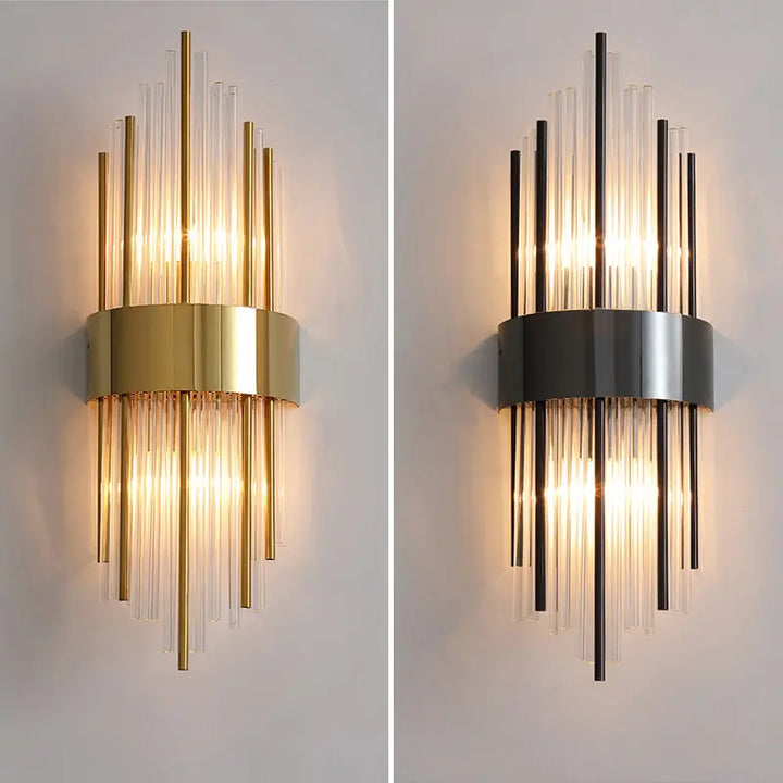 Applique murale LED design moderne.  Éclairage chambre élégant,  finitions dorée, noire ou blanche.