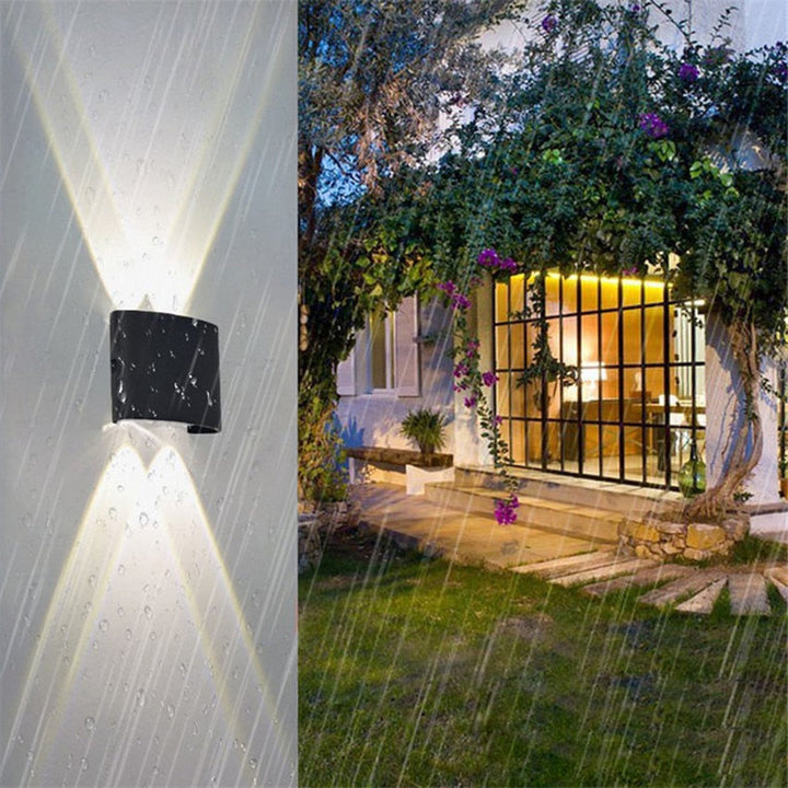 Applique murale LED extérieure moderne, étanche. Design élégant, éclairage efficace.