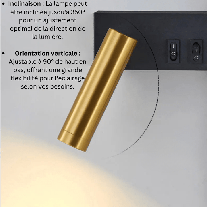 Applique murale LED moderne, lumière douce idéale pour la lecture. Design élégant, installation facile.