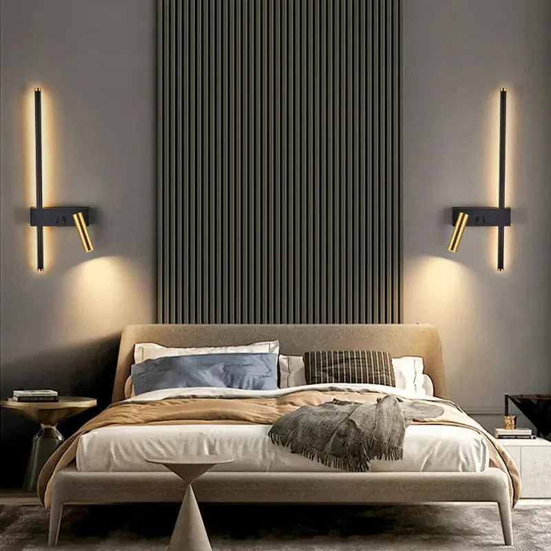 Applique murale LED moderne, lumière douce idéale pour la lecture. Design élégant, installation facile.