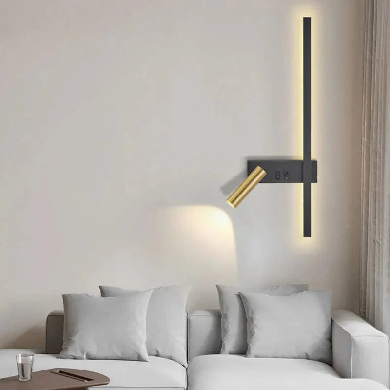 Applique murale LED moderne, lumière douce idéale pour la lecture. Design élégant, installation facile.