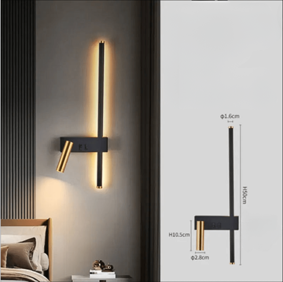 Applique murale LED moderne, lumière douce idéale pour la lecture. Design élégant, installation facile.