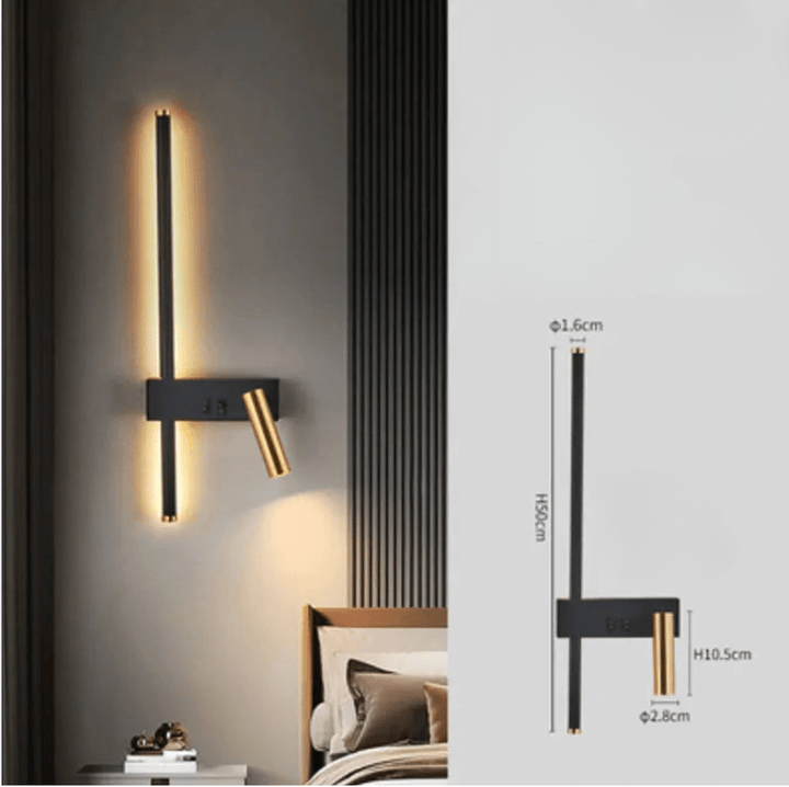 Applique murale LED moderne, lumière douce idéale pour la lecture. Design élégant, installation facile.