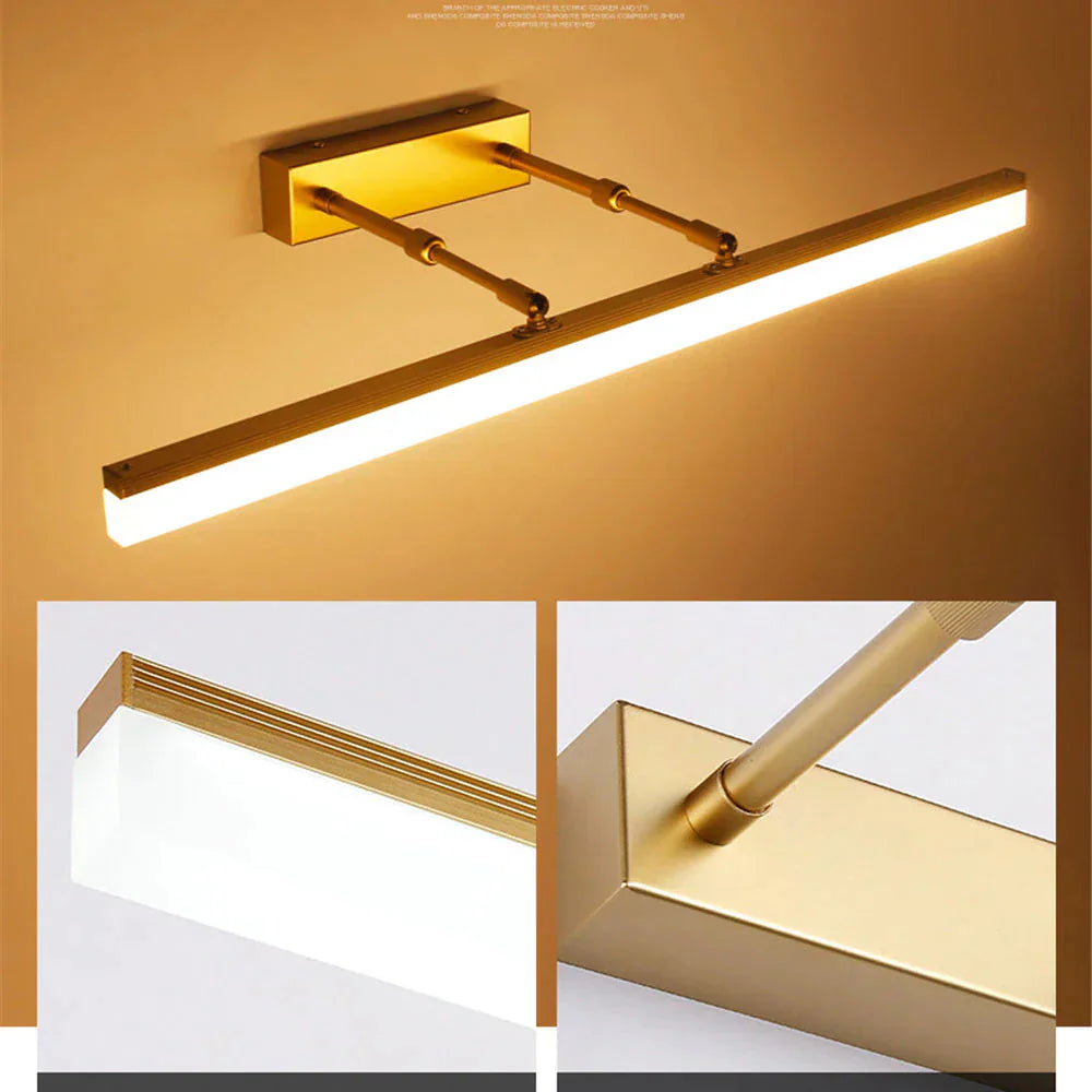 Applique murale LED salle de bain, étanche IP65, design moderne, éclairage LED intégré.