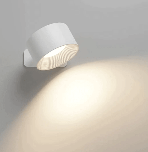 Applique murale sans fil, design minimaliste noir. Éclairage moderne et rechargeable.
