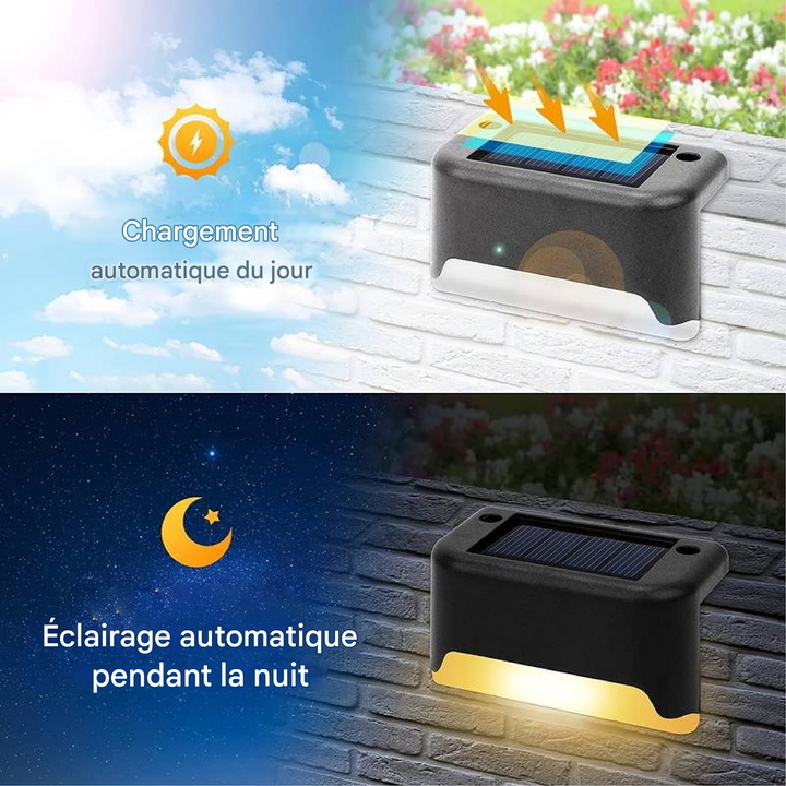 Appliques murales LED solaires extérieures. Éclairage étanche et autonome. Design moderne.