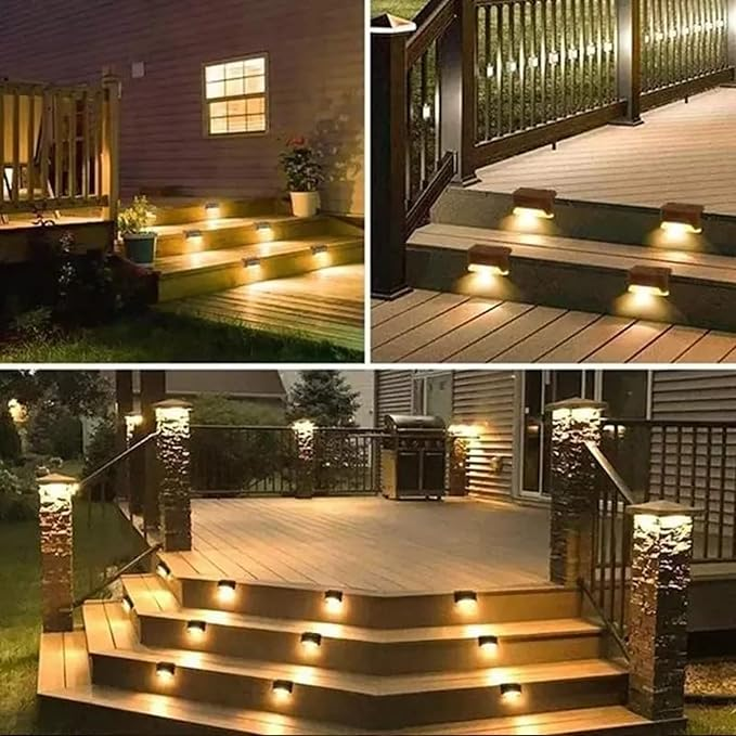 Appliques solaires LED extérieures. Éclairage jardin sans fil, design moderne, installation facile.