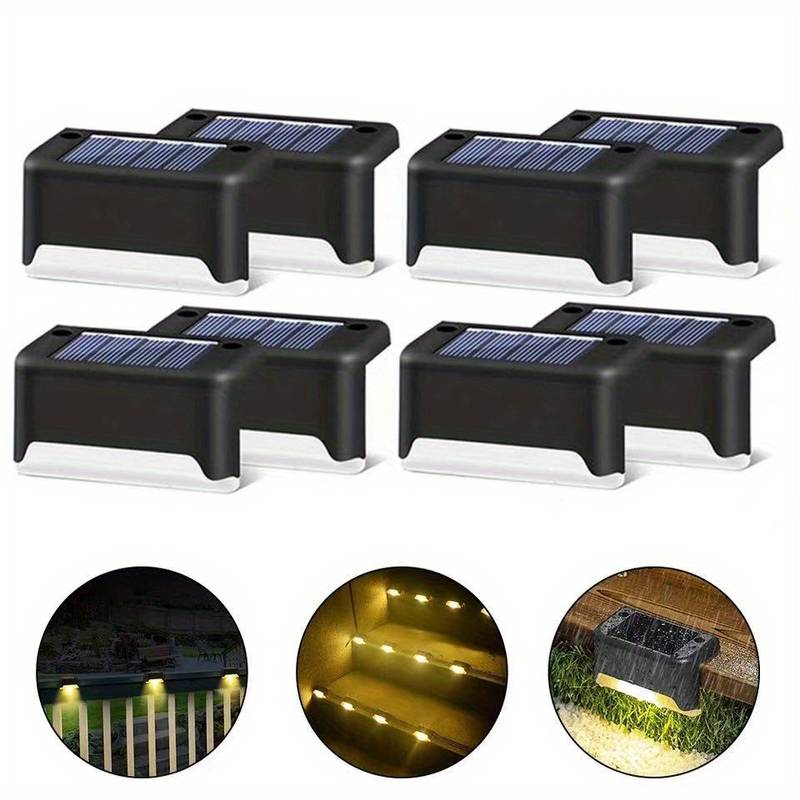 Appliques solaires LED extérieures. Éclairage jardin sans fil, design moderne, installation facile.
