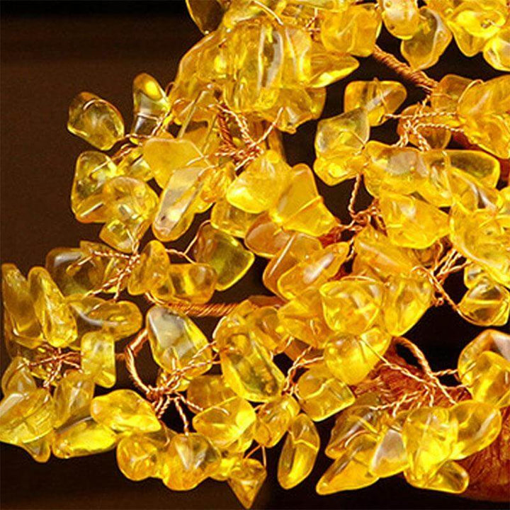 Arbre à argent en citrine, décoration Feng Shui.  Pierre précieuse scintillante, design élégant pour attirer la richesse et l