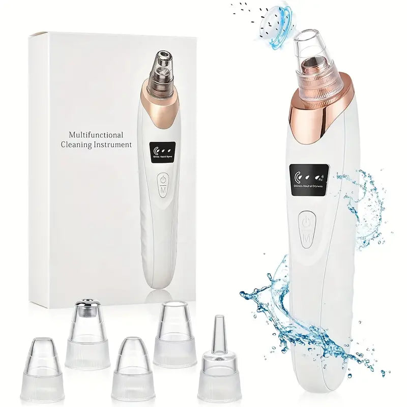 Aspirateur points noirs, nettoyage visage pro.  Élimine impuretés et excès de sébum. Peau éclatante garantie.