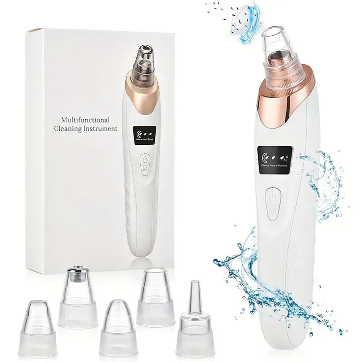 Aspirateur points noirs, nettoyage visage pro.  Élimine impuretés et excès de sébum. Peau éclatante garantie.