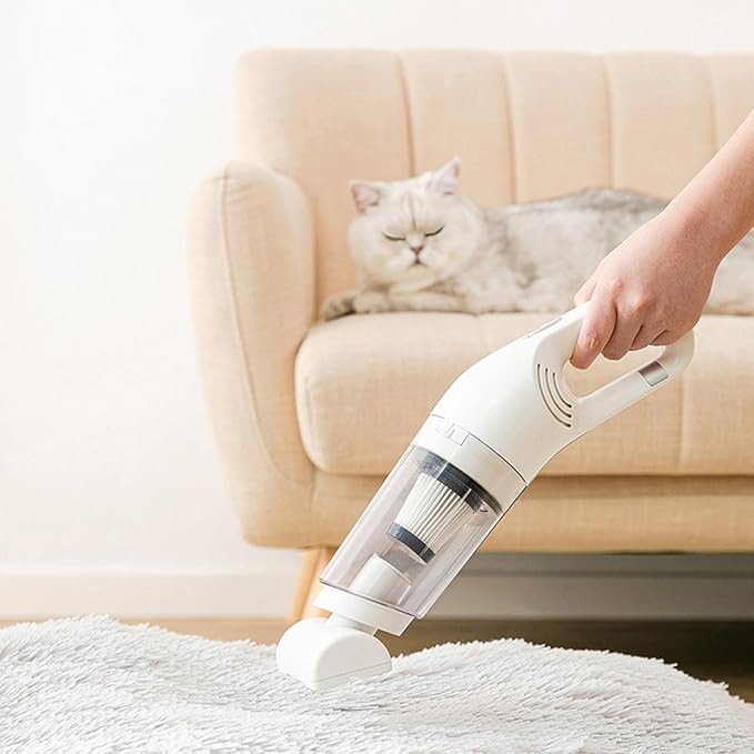 "Aspirateur portatif sans fil puissant spécial poils d'animaux avec design moderne et accessoires variés pour nettoyage effic
