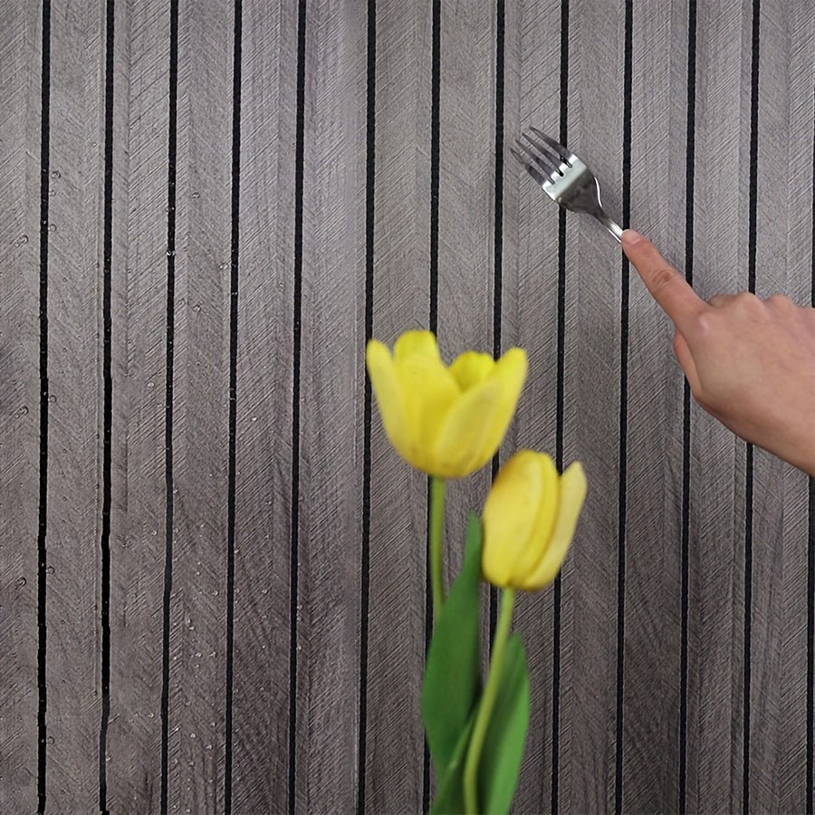 Autocollants muraux 3D effet bois réaliste.  Décoration murale facile à poser, aspect bois luxueux.