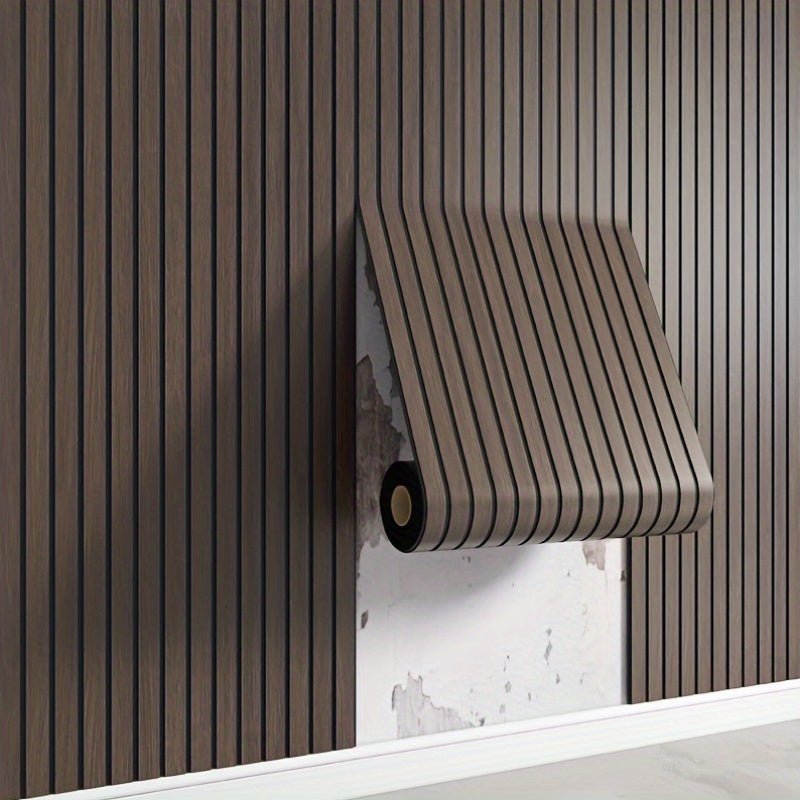 Autocollants muraux 3D effet bois réaliste.  Décoration murale facile à poser, aspect bois luxueux.