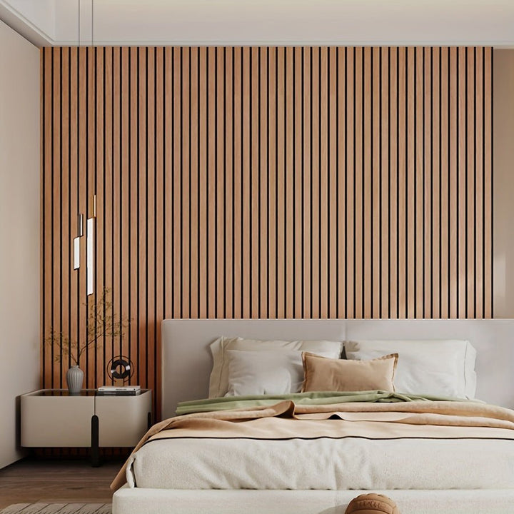 Autocollants muraux 3D effet bois réaliste.  Décoration murale facile à poser, aspect bois luxueux.