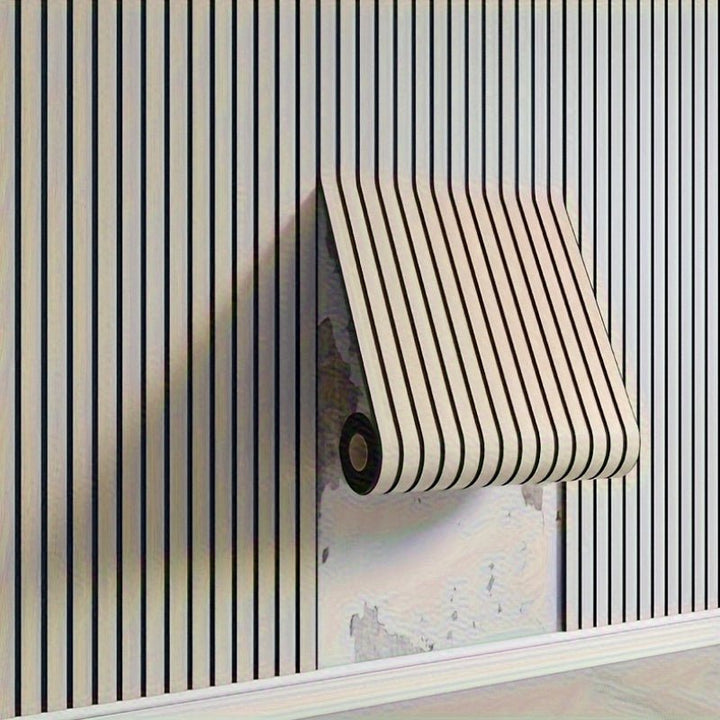 Autocollants muraux 3D effet bois réaliste.  Décoration murale facile à poser, aspect bois luxueux.