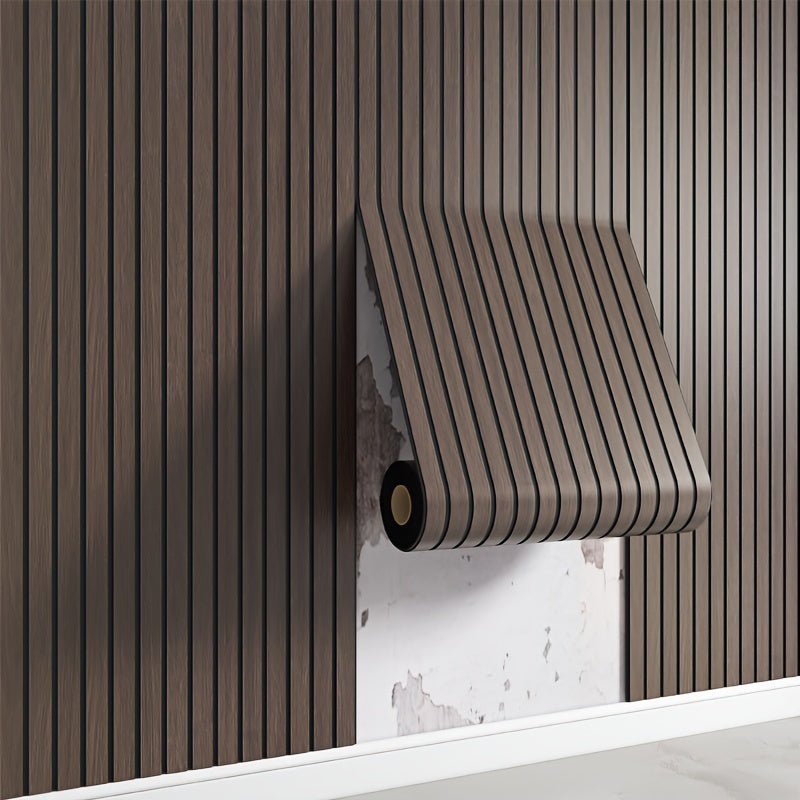 Autocollants muraux 3D effet bois réaliste.  Décoration murale facile à poser, aspect bois luxueux.