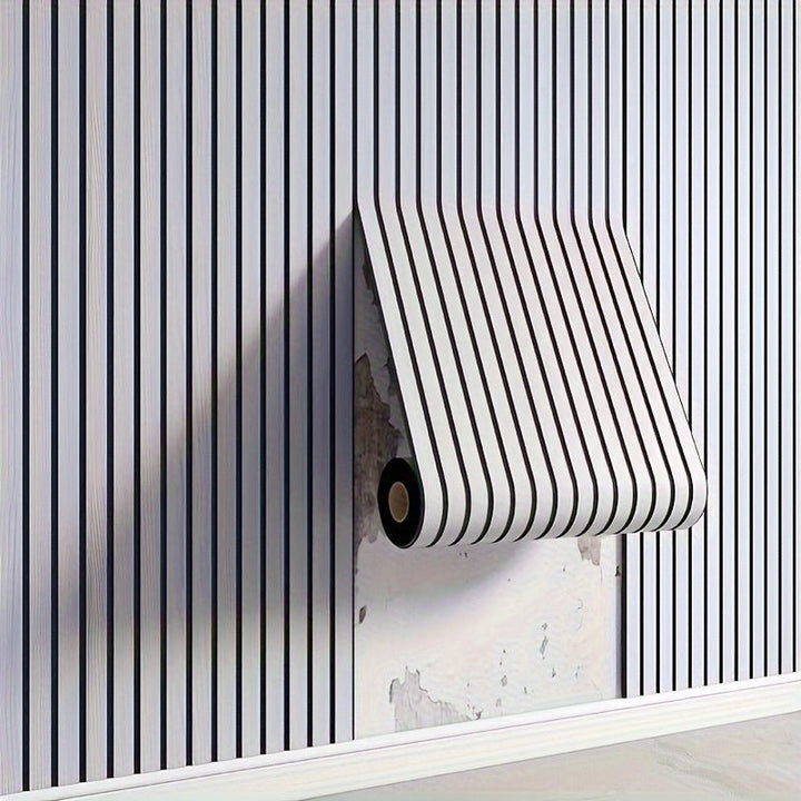Autocollants muraux 3D effet bois réaliste.  Décoration murale facile à poser, aspect bois luxueux.