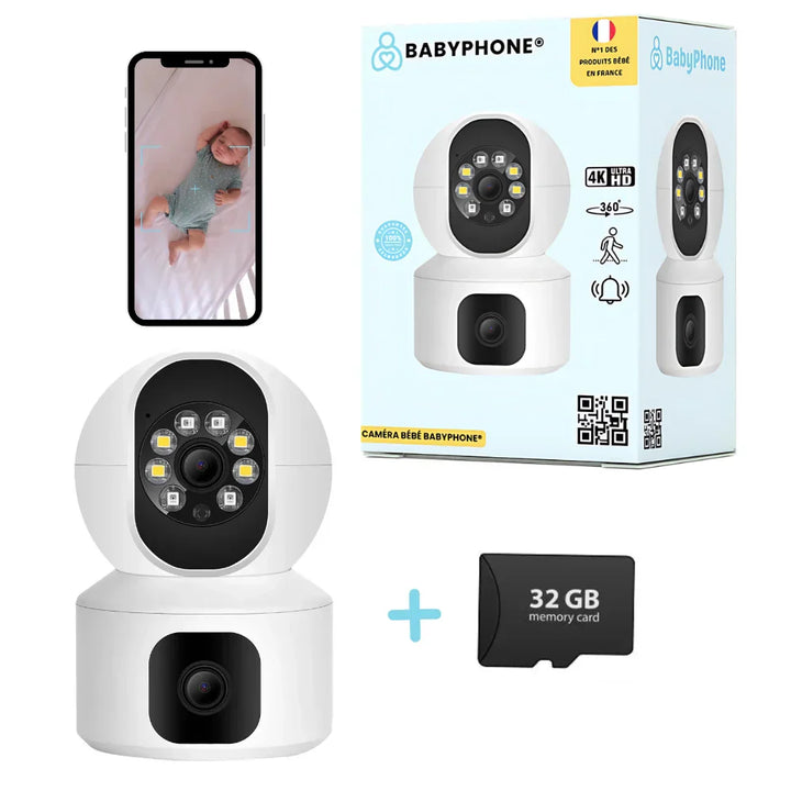 "Babyphone caméra surveillance bébé sans fil, image HD nette, connecté smartphone, détection mouvement sans stress"