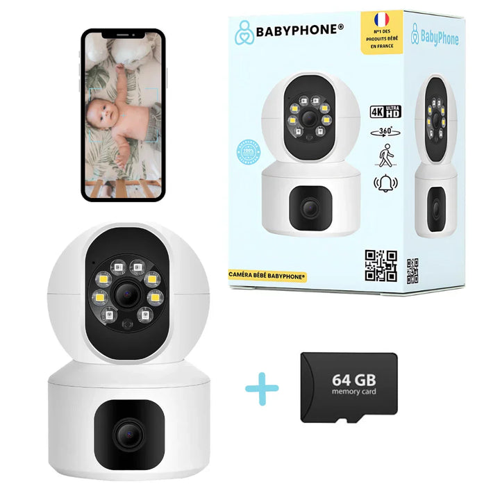 "Babyphone caméra surveillance bébé sans fil, image HD nette, connecté smartphone, détection mouvement sans stress"