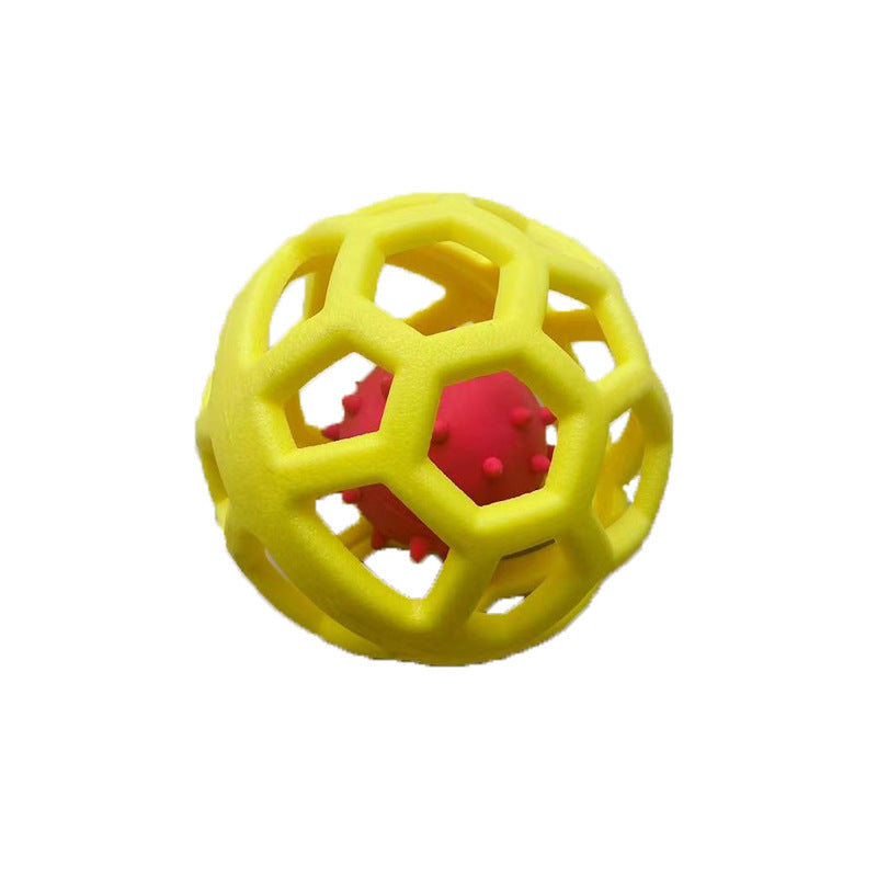 Balle interactive pour chien, durable et stimulante.  Favorise le reniflement et le jeu. Couleurs vives.