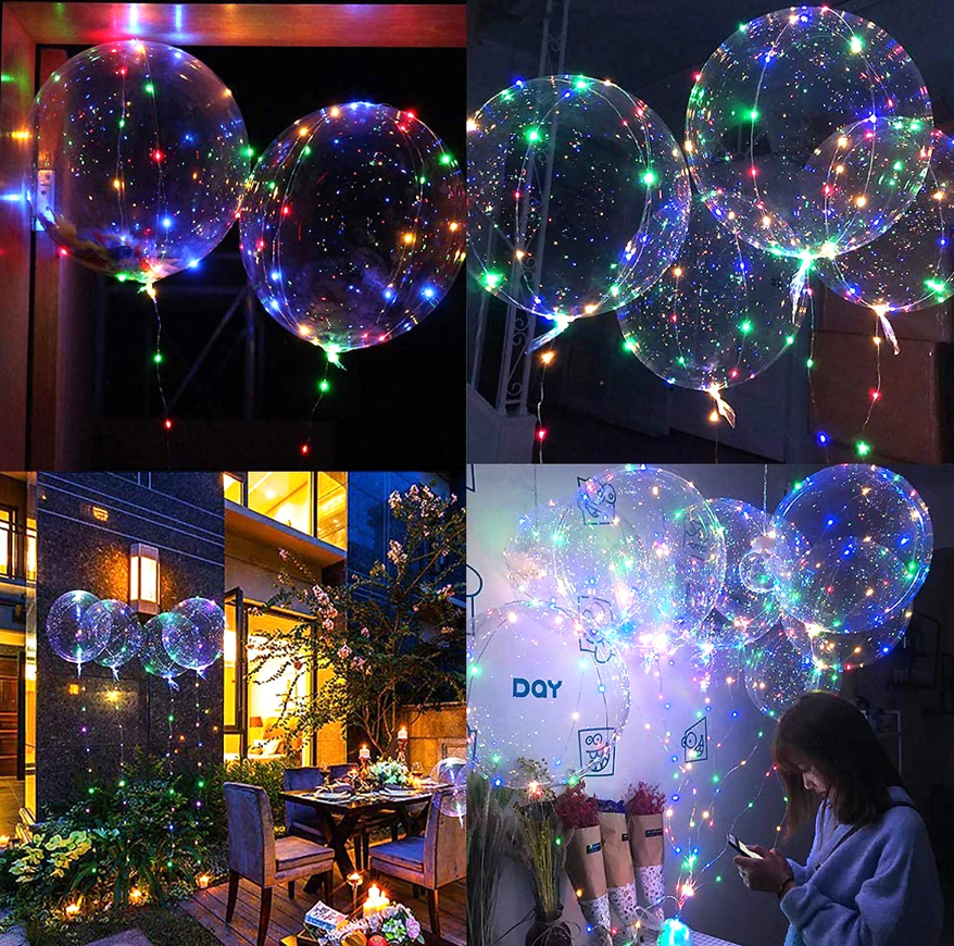 Ballons LED lumineux pour fêtes.  Ambiance féérique garantie.  Décoration évènement.
