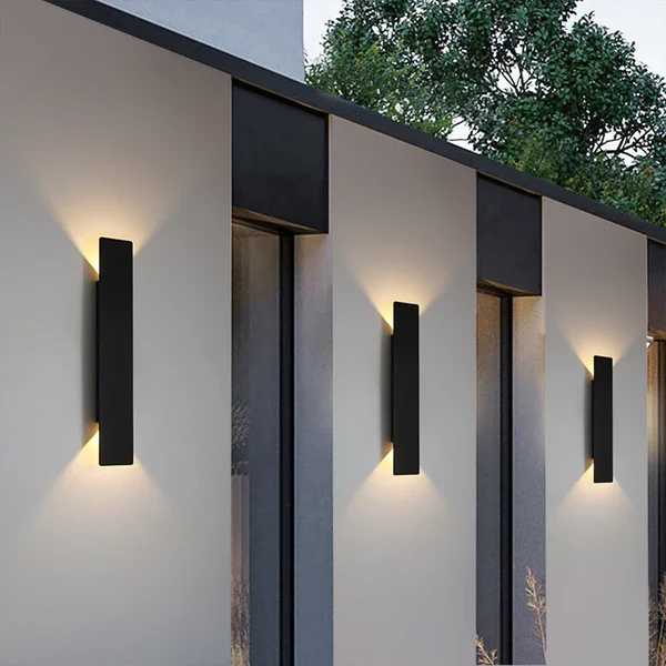 "Bande LED étanche pour mur, aluminium moderne, lumière chaude ou froide, protection IP65, écoénergétique extérieure"