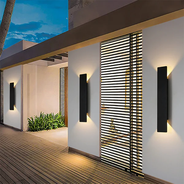 "Bande LED étanche pour mur, aluminium moderne, lumière chaude ou froide, protection IP65, écoénergétique extérieure"