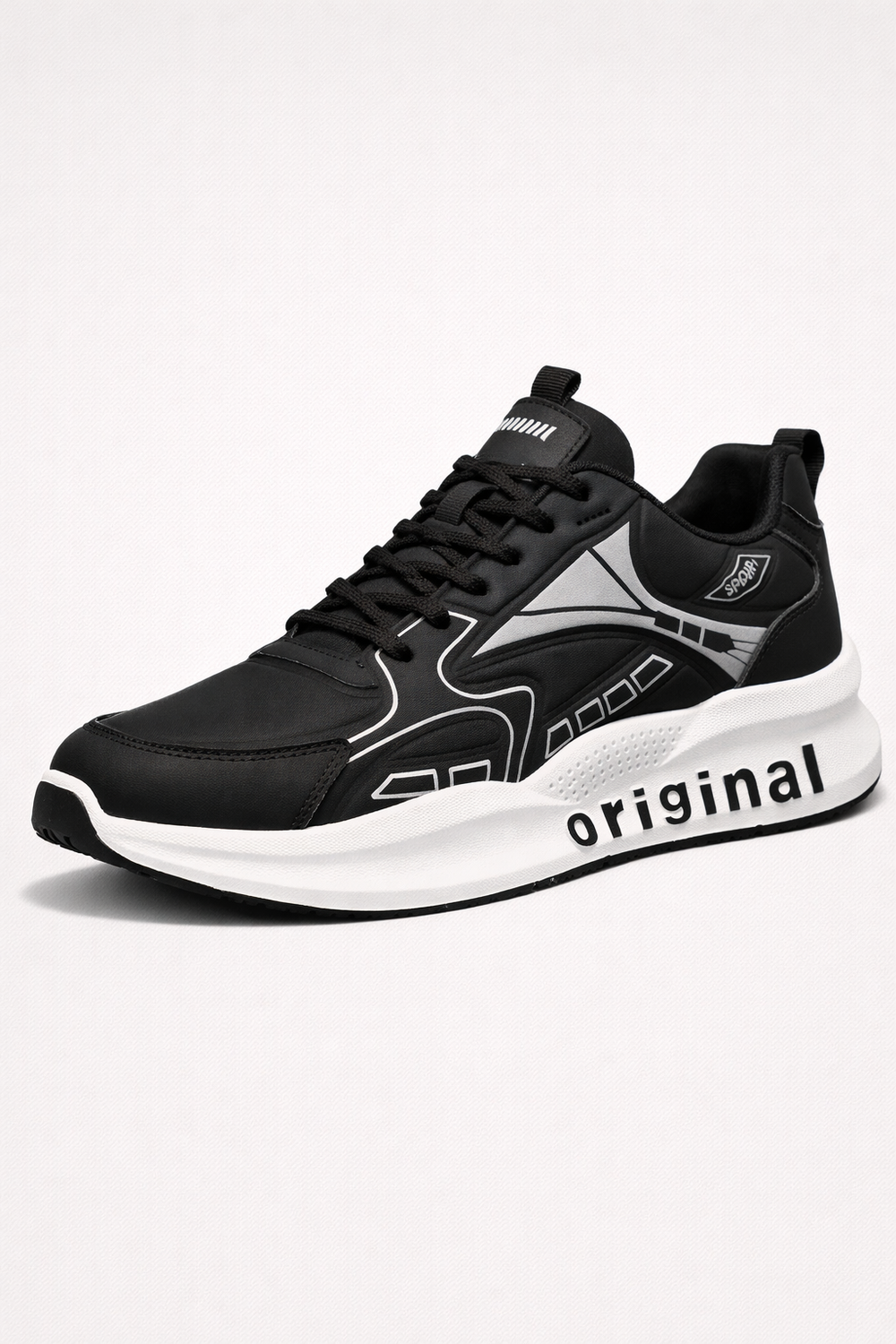 Chaussures de sport basses pour hommes, avec lacets et semelle épaisse, parfaites pour le confort décontracté.