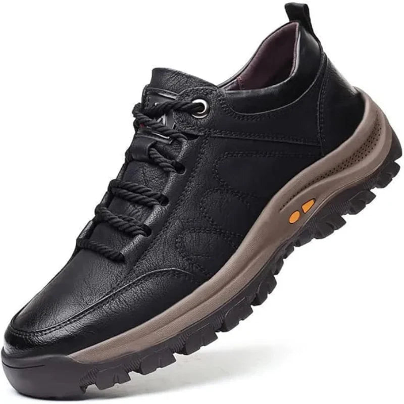 Baskets décontractées confortables en cuir pour hommes, parfaites pour la marche quotidienne.