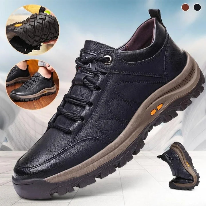 Chaussures élégantes en cuir pour hommes, baskets polyvalentes antidérapantes et confortables.