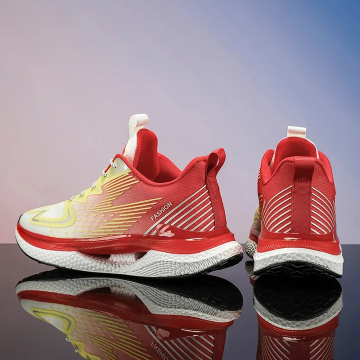 Chaussures de sport antidérapantes et légères, offrant confort pour course et marche.