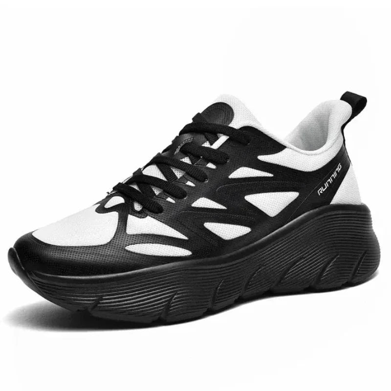 Chaussures d'entraînement unisexe respirantes à semelle épaisse pour la course.