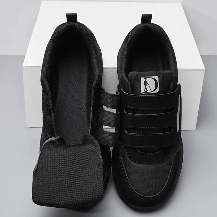Baskets de marche orthopédiques respirantes, avec matière douce et largeur pour confort et soutien quotidien des pieds.