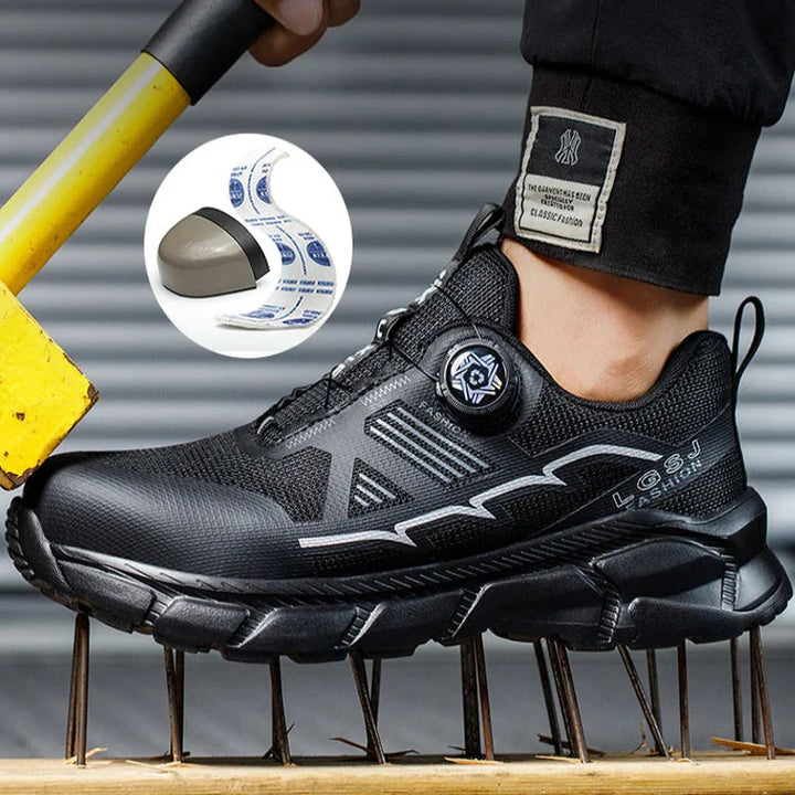 Chaussures de sécurité homme ultra-résistantes, embout acier, anti-perforation, antidérapantes. Confort optimal.