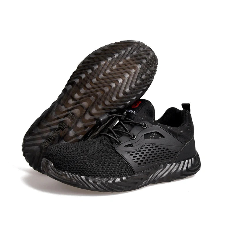Chaussures de sécurité polyvalentes avec embout acier et semelle anti-perforation pour hommes et femmes.